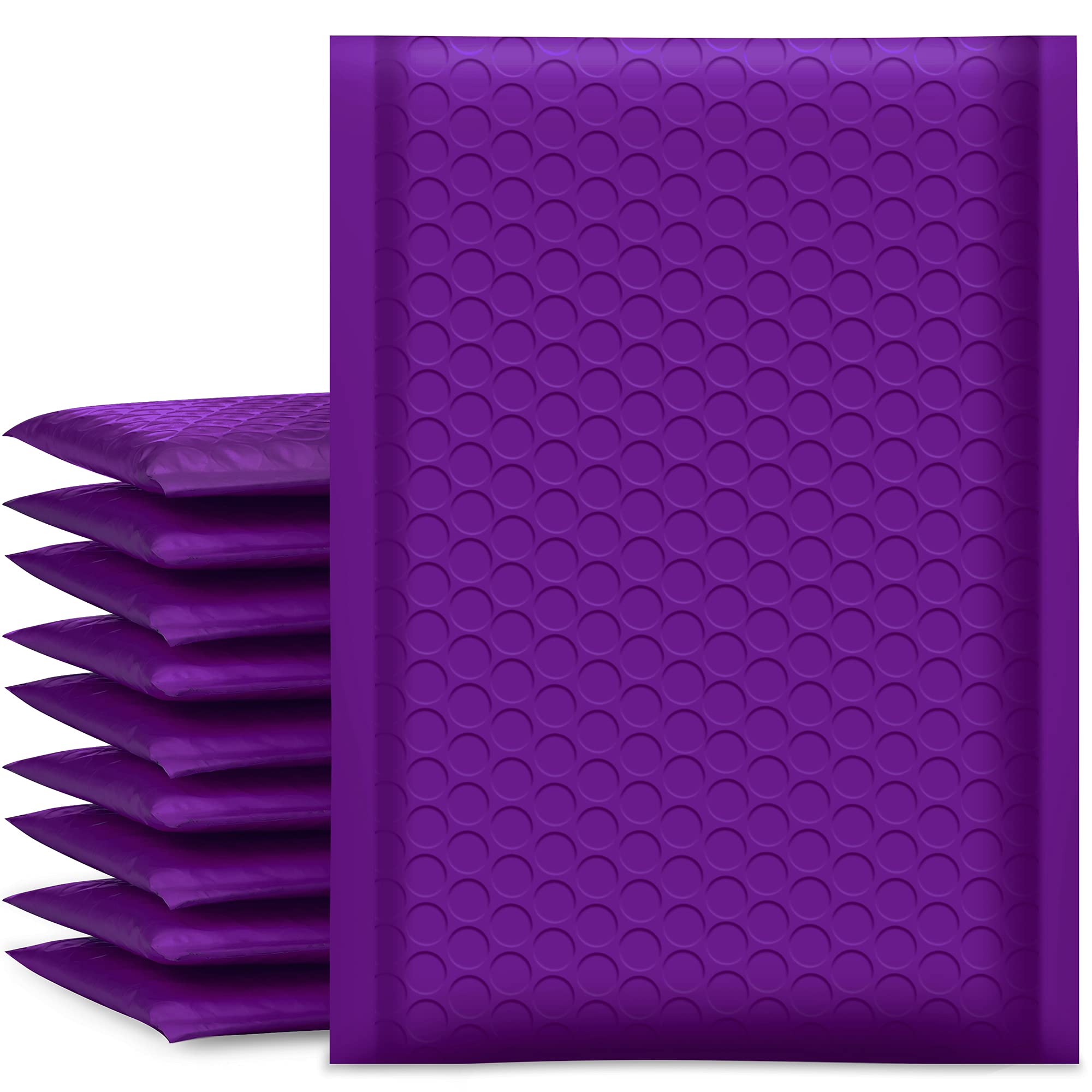 Photo 1 of UCGOU Bubble Mailers 5x8.6 Inch Usable Size 5x7 Inch Purple 50 Pack Padded Envelopes Small Business Mailing Packages Self Seal Adhesive Waterproof Boutique Shipping Bags for Jewelry Makeup Supplies