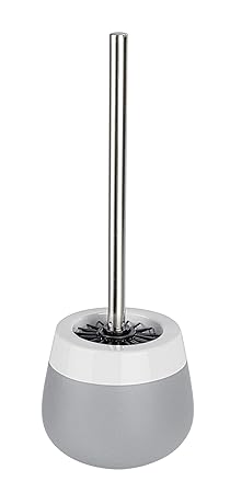 Wenko 22052100 WC-Garnitur Malta - WC-Bürstenhalter, Keramik, 13,6 x 39 x 13,6 cm, grau