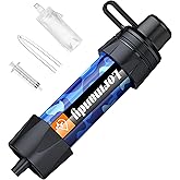 Lormandy Straw Water Filter, Portable Water Filtration System Water Purifier, Personal Outdoor Emergency Survival Gear for Hiking Travel Camping Accessories Emergency Preparedness Outdoor Activities