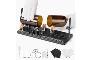 FIXM Glass Bottle Cutter, Upgraded Double Dam Boards Bottle Cutting Tool Kit, Complete Set of Bottle Cutter & Glass Cutter for Square and Round Bottle