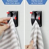 OUOOBEA 4 Pcs Stainless Steel Self Adhesive Kitchen Towel Holder Black view 4