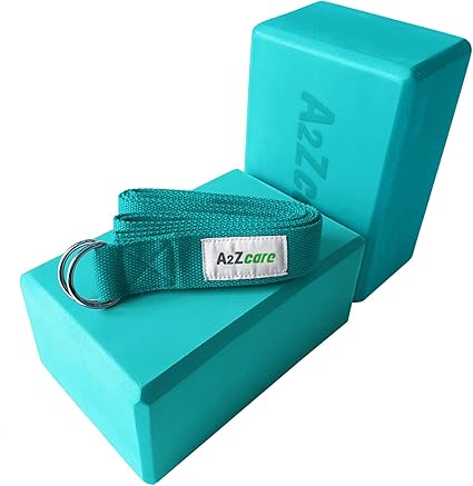 Best Yoga Blocks for Flexibility: The Ultimate Buying Guide and Reviews 17 A2ZCARE Yoga Blocks (Set of 2) and Yoga Strap Set