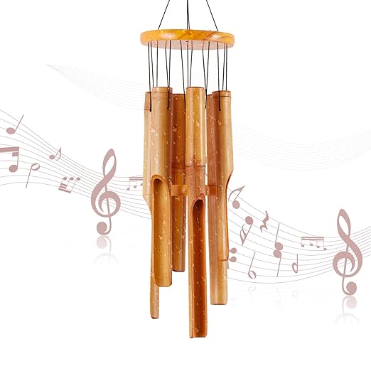 DateDirect Bamboo Wind Chimes Wood Wind Chime Large Indoor Outdoor