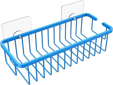 Amazon Com Einfagood Shower Caddy Basket For Shower No Drilling Bath Organizer For Shower With Magic Adhesive Pads Stainless Steel Nano Coating Painted Blue Home Kitchen