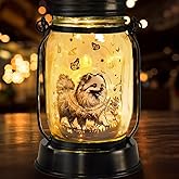 Pomeranian Gifts for Women/Men Pomeranian Solar Lanterns Dog Mom Birthday Dog Lovers Lantern Pet Loss Pet Memorial Lights Solar Garden Decoration for Yard, Patio,Backyard,Porch Torches