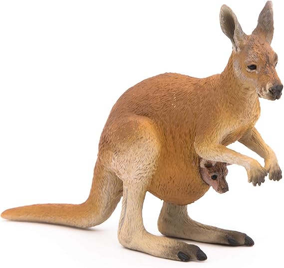 Papo 50188 Kangaroo with joey WILD ANIMAL KINGDOM Figurine, Multicolour