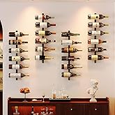 12 Bottle Wall-Mounted Wine Rack, Detachable Storage Organizer Used as One or Four, DIY Wall Hanging Bottle Holder, for Dining Room, Bar, Wine Cellar