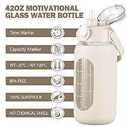 kytffu 42oz Glass Water Bottles with