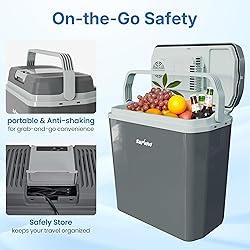 SUNVIVIPRO 21QT Car Fridge with Handle, 12V Plug-in