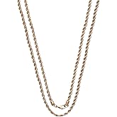 Savlano 2mm-5mm Stainless Steel Rose Gold Color Rope Twist Necklace Chain For Men & Women Comes in 16-30 inches With a Gift Box
