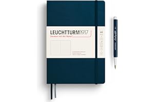 LEUCHTTURM1917 - Notebook Hardcover Medium A5-251 Numbered Pages for Writing and Journaling - Thinking Ahead (Dotted Paper, Deep Sea)