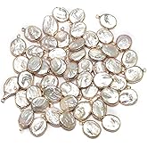 QSLLER Natural Pearl Pendants Irregular Multiple Shapes Cultured Freshwater Baroque Pearl Charms for Jewelry Making Gift