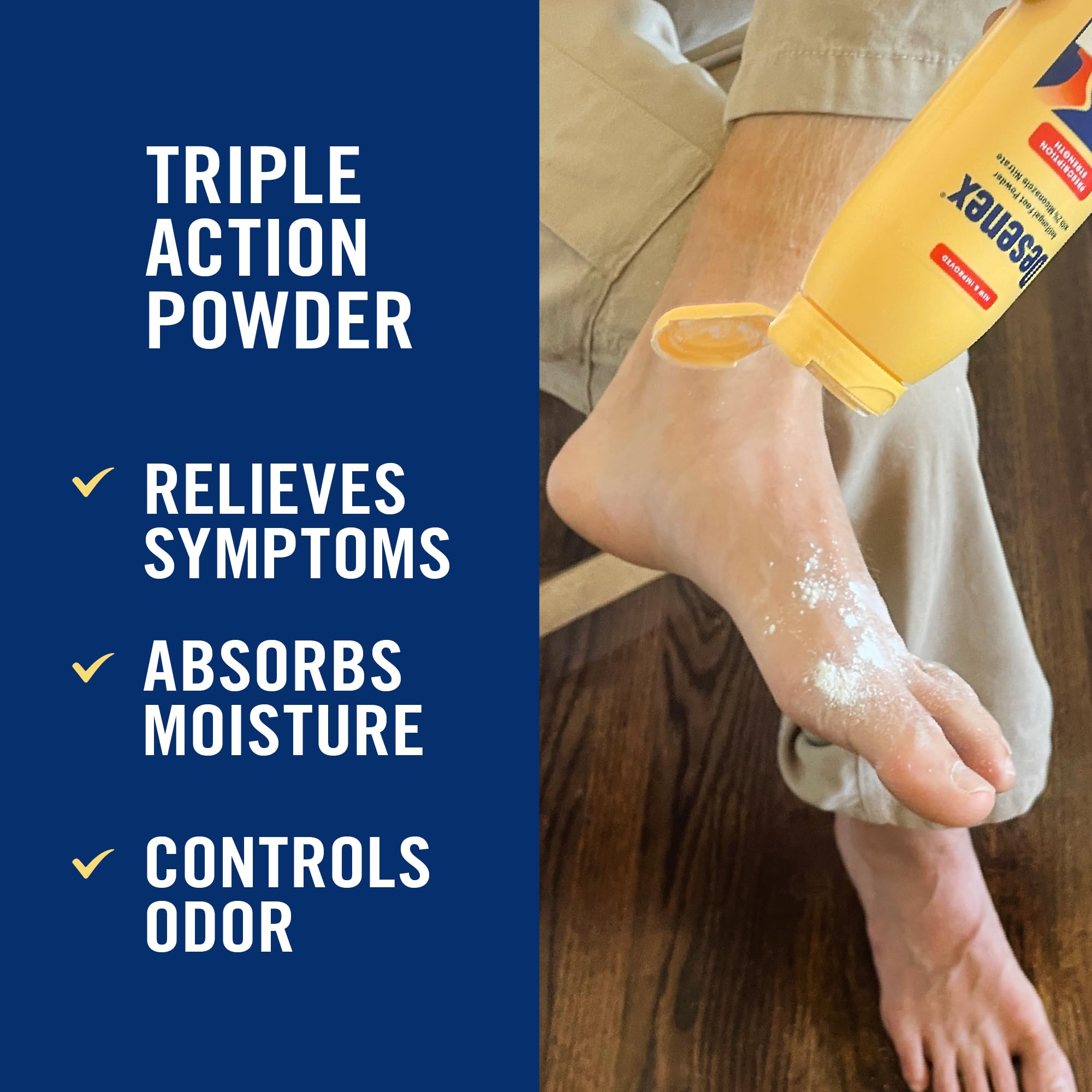 Desenex Anti-Fungal Foot Powder, Cures Most Athlete’s Foot, 2% Miconazole Nitrate, Helps Relieve Itching, Burning and Scaling, Attacks and Absorbs Moisture, 3oz Bottle