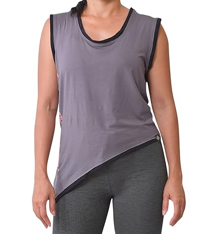 virblatt Camiseta Yoga Mujer de Bamboo Camiseta asimétrica ...