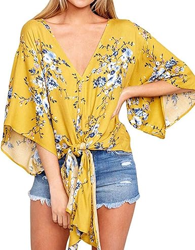 amazon ladies yellow tops