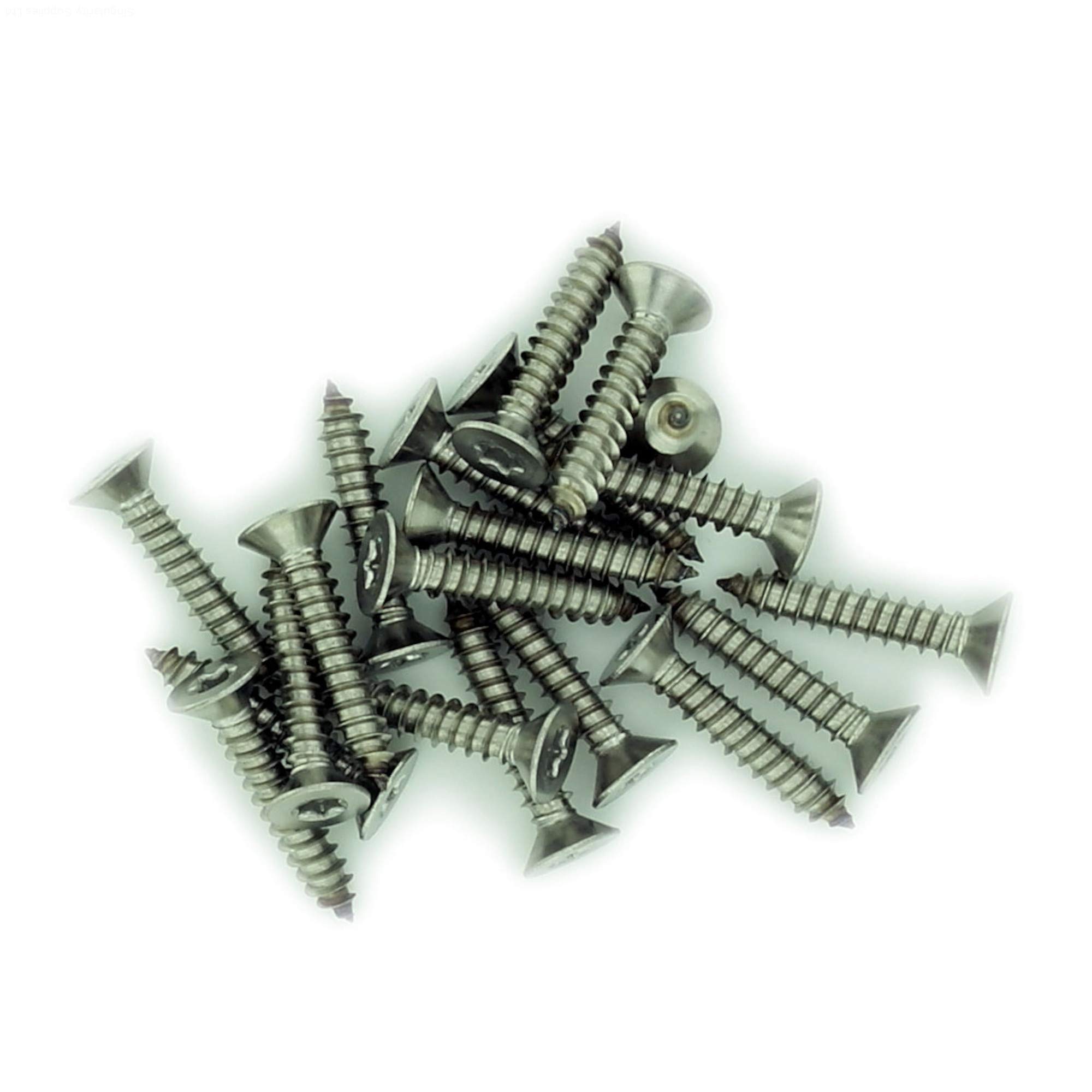 No.14 x 1.775 (6.3mm x 45mm) TX Countersunk Self-Tapping Screw - Stainless Steel (A2) (Pack of 20) — image 1