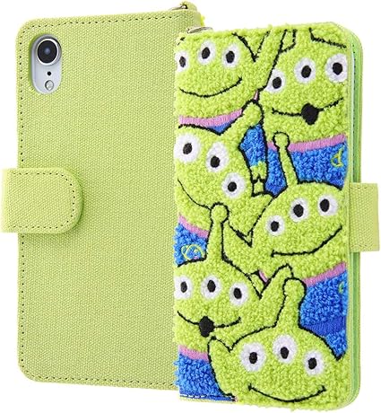 Amazon Co Jp イングレム Iphone Xr ディズニー ピクサーキャラクター サガラ刺繍 手帳型ケース 帆布 トイ ストーリー エイリアン Is Dp18sgr1 Al 家電 カメラ