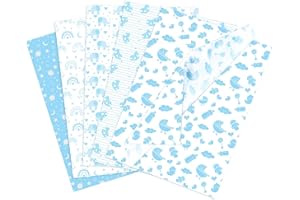 Larcenciel Elephant Blue Tissue Paper - 50 Sheets, Baby Boy Design for Gift Wrapping, Baby Shower, Birthday, Anniversary, Craft - 19.7x13.8 inch