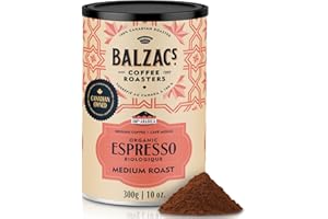 Balzac’s Coffee Roasters - Espresso Blend | Fairtrade Organic | Ground (Fine Grind) 100% Arabica Whole Bean Coffee | Filter D