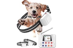 NBSUN Wireless Dog Fence, Electric Fence for 2 Dogs & Training Collar with Big LCD Screen, Portable Pet Wireless Bounary with 2.4GPFC Antenna, Waterproof & Adjustable Dog Perimeter Collar (for 2 Dogs)