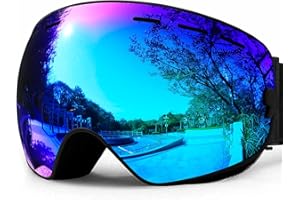 SPOSUNE Ski Goggles Over Glasses - Snow Goggle for Men Women Youth Snowboard Skiing - UV400 Anti-Fog Snowmobile Goggles