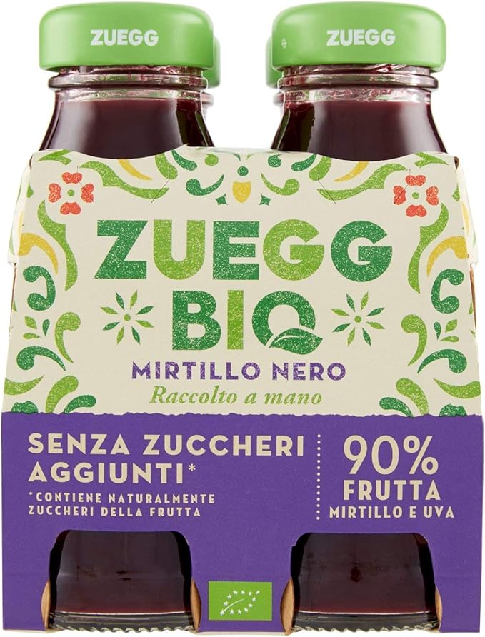 Zuegg Bio Senza Zuccheri Aggiunti Mirtillo 4 X 125 Ml Amazon It Alimentari E Cura Della Casa