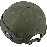 Croogo Brimless Docker Cap Unisex Rolled Cuff Harbour Hat Visor-Less Cap Cotton Beanie Landlord Hat Casual Sailor Skull Cap