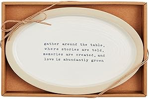 Mud Pie Farmhouse Sentiment Plate, Gather, 6 1/2" X 11"