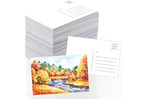ANSSDO 50 Packs Blank Watercolor Postcards, 4"x6" Inch 140lb/300gsm Heavyweight 100% Cotton Watercolor Blank Postcards, Acid-Free Art Postcards Paper for Thank You Notes, Christmas Cards Making, Invitations