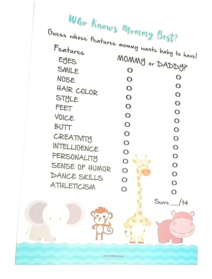 Amazon Com 25 Blue Baby Shower Games Who Knows Mommy Best Baby