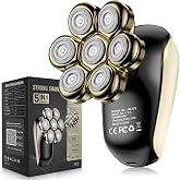 Head Shavers for Bald Men: 5-in-1 Electric Razor with 7D Floating Blades - IPX7 Waterproof Grooming Kit, Detachable Magnetic Head, 90-Min Wet Dry