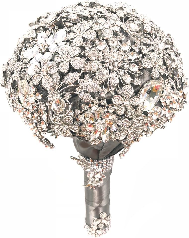 Abbie HomeAbbie Home Luxury Wedding Brooch Bouquet Bridal Jewelry Bouquet with Sparkling Full Rhinestone Gem Decoration