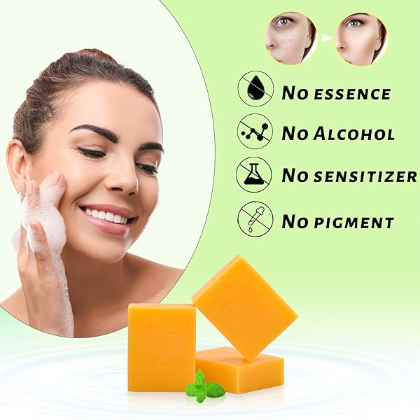 3 PACK TURMERIC SOAP BAR FOR FACE & BODY CLEANSER, ALL NATURAL TURMERIC SOAP, ORGANIC HANDMADE TUMERIC SOAP BAR, GENTLE TURMERIC FACE SOAP, SMOOTH SKIN AND MOISTURIZING – FOR ALL SKIN TYPES, 3.53OZ