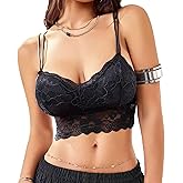 ZZSHLMY Lace Bralette for Women Sexy Bralette V Neck Camisoles Y2k Tank Going Out Slim Cami Crop Top