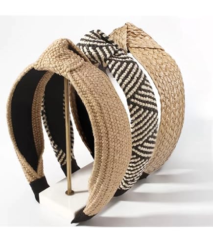 Amazon.com : Tobeffect Straw Headbands for Women, 2 Packs 