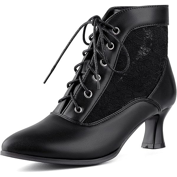 Amazon.com | SHEMEE Kitten Heels Ankle Boots for Women Vintage