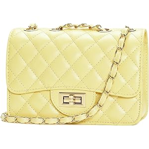 Supaico Small Quilted Crossbody Purse for Women Trendy Ladies Shoulder Bag PU Leather Satchel HandBag with Chain Strap