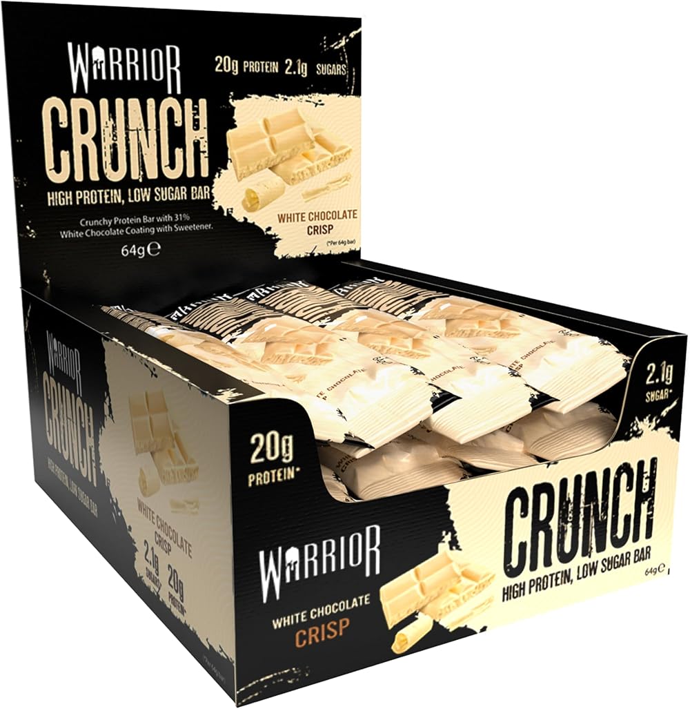 Warrior Crunch White Chocolate 12 x 64g High Protein Bars 20g