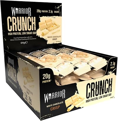 Warrior Crunch White Chocolate 12 x 64g High Protein Bars 20g
