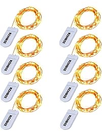 Kohree String Lights LED Copper Wire Fairy Lights, Battery Operated Starry Fairy Lights, Decor Rope Lights For Seasonal Decoration Home,Holiday, Wedding, Party(Warm White,2.2m/7.2ft) 8 Packs