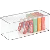 iDesign Plastic Storage Box, Clear | Stackable, Hinged-Lid