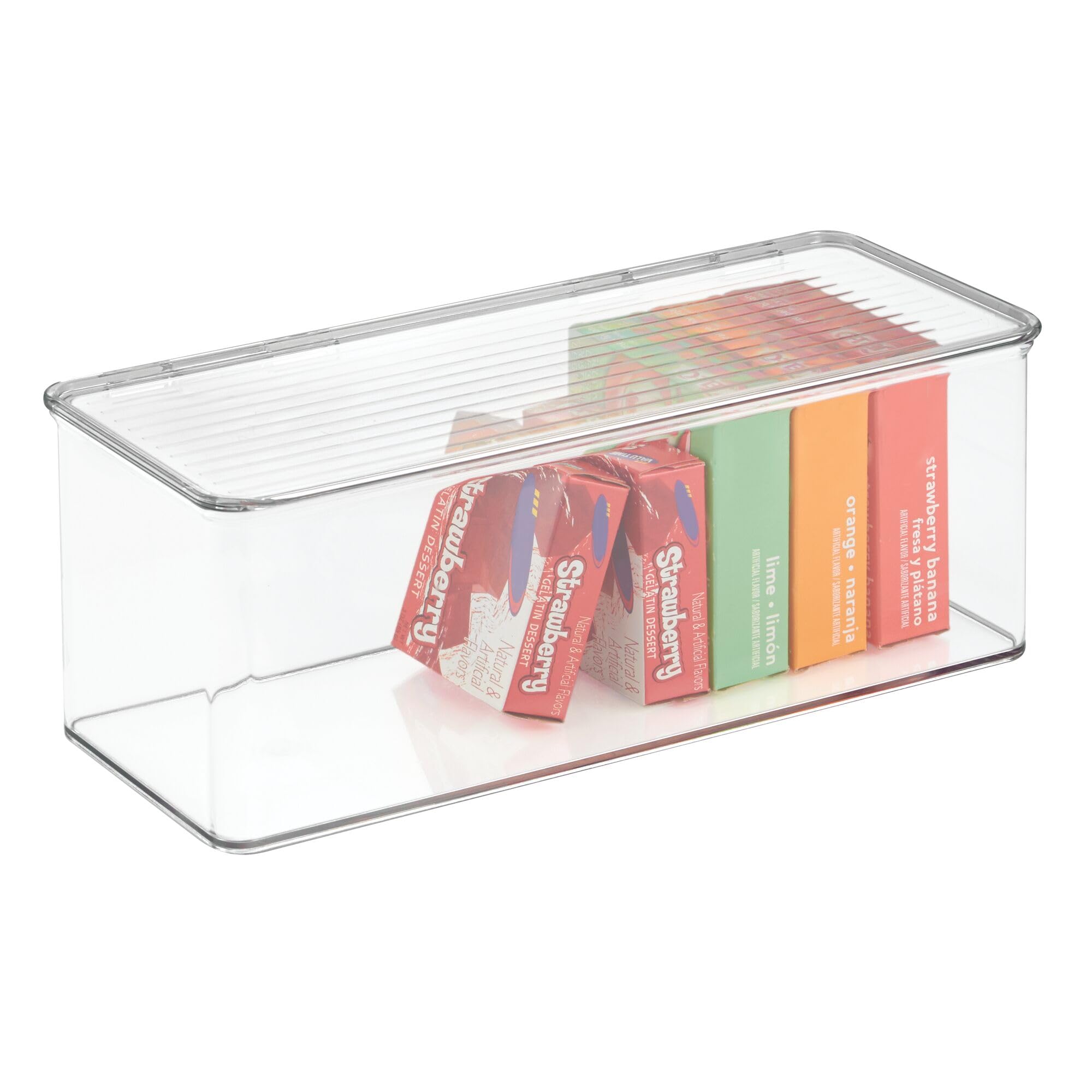 Photo 1 of iDesign Recycled Plastic Stackable Pantry Storage Bin with Lid – Clear