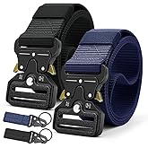 DOOPAI Tactical Belt for Men, 3Pack Military Nylon Web with Heavy Duty Quick Release Metal Buckle