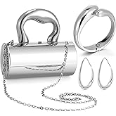 Quelay 3 Pcs Clutch Purse Jewelry Set for Women Purse Accessories Statement Jewelry Sets Formal Acrylic Evening Bag Bracelet Earrings for Formal Wedding Prom Valentine's Day