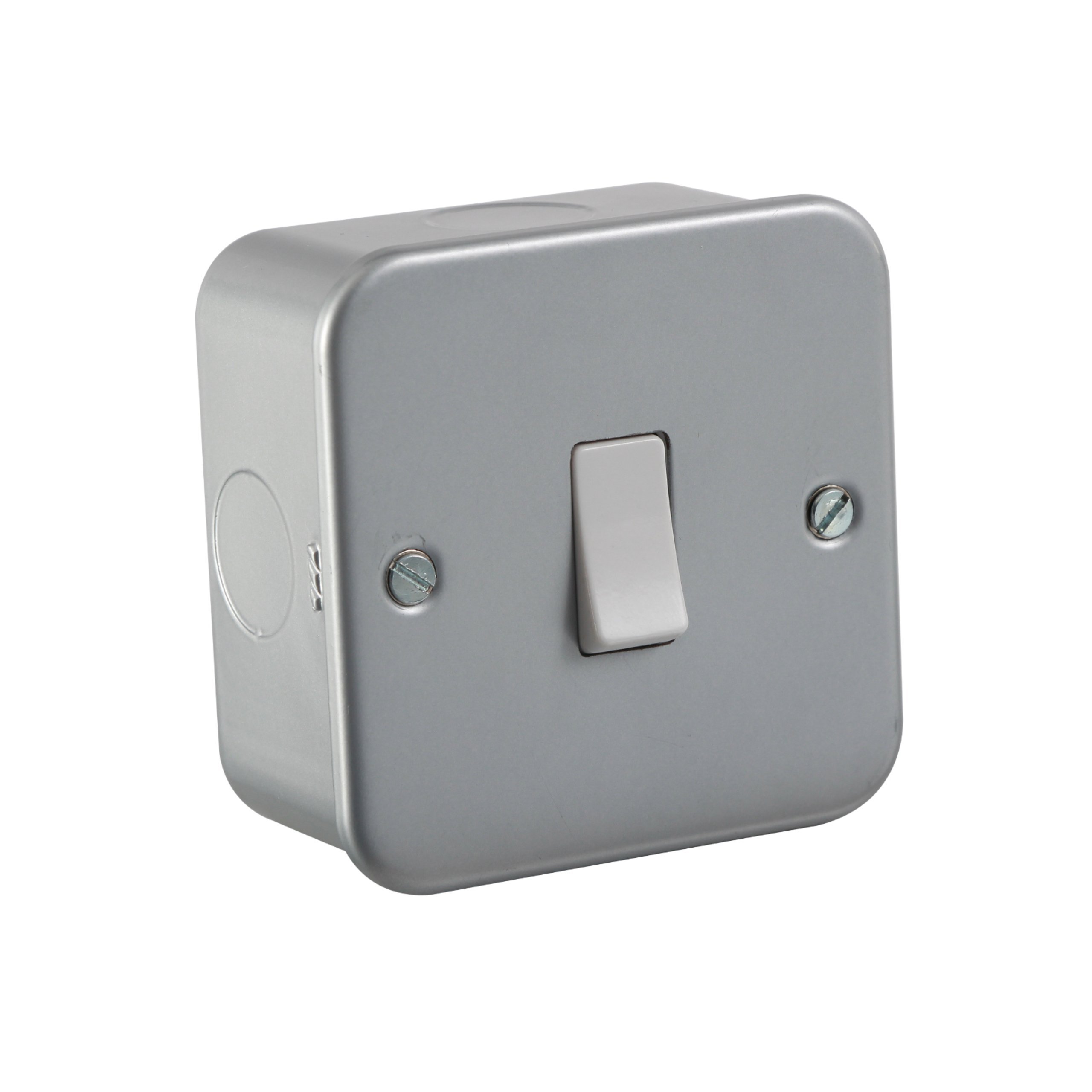 Knightsbridge M1200 Light Metal Clad 10A Intermediate Switch, 230 V, Silver