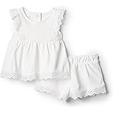 Amazon Essentials x Sofia Grainge Toddlers and Baby Girls' Eyelet Short & Top Set