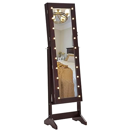 Amazon SONGMICS LED Jewelry Cabinet Armoire with Mirror