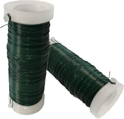 Aisszhao 2 Roll 0.35 mm Green Florist Wire 50 m Each Roll