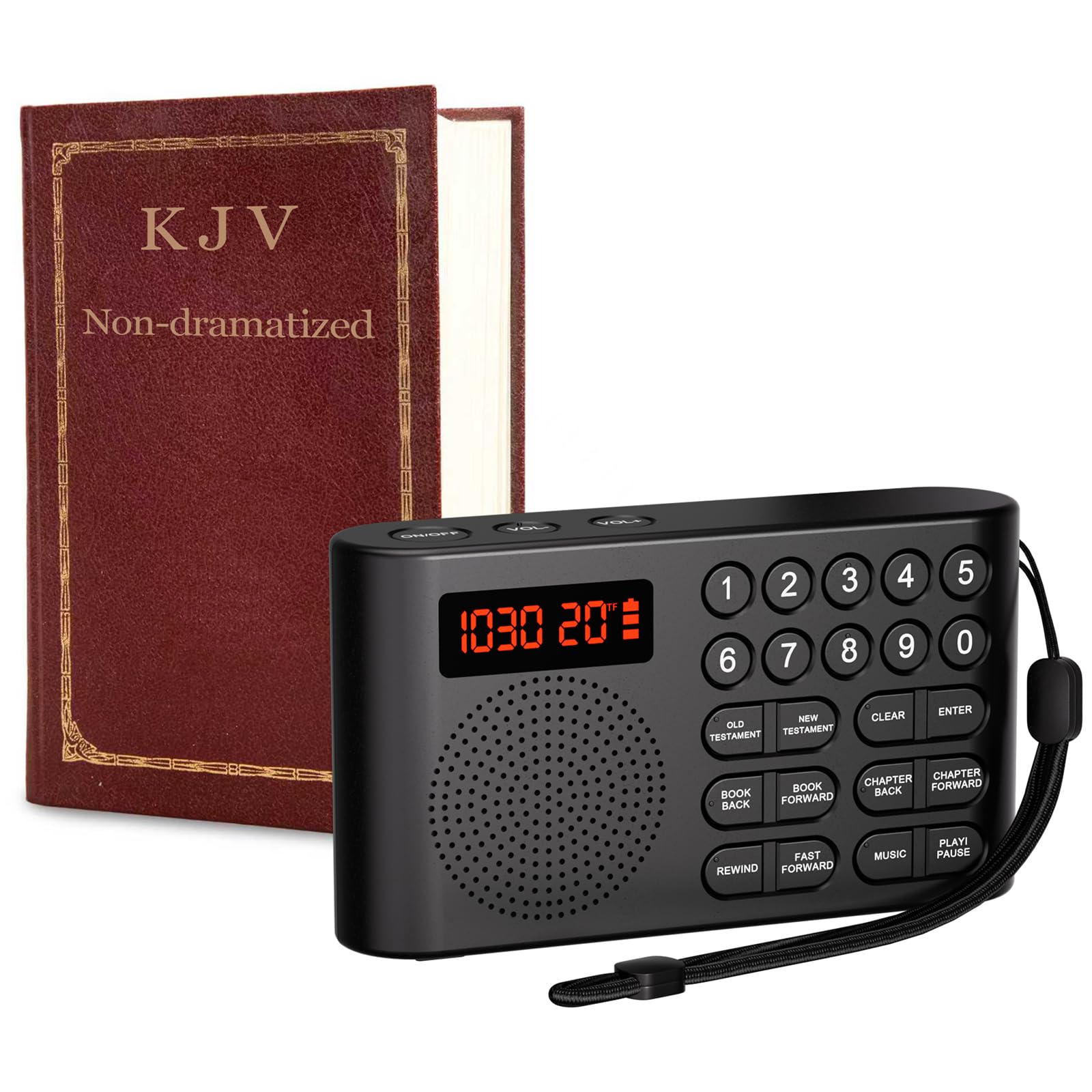 Photo 1 of ClaspVital KJV Audio Bible Player, King James Version Talking Electronic Bible, Portable Bible Player Device New & Old Testament, Gifts for Seniors, Blinders, Children
