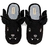 Dearfoams unisex-adult Spooky Fuzzy Halloween Pumpkin Jack O Lantern